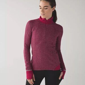 Lululemon Runderful 1/2 Zip Pullover Bordeaux Drama Heathered Berry Rumble Sz:10